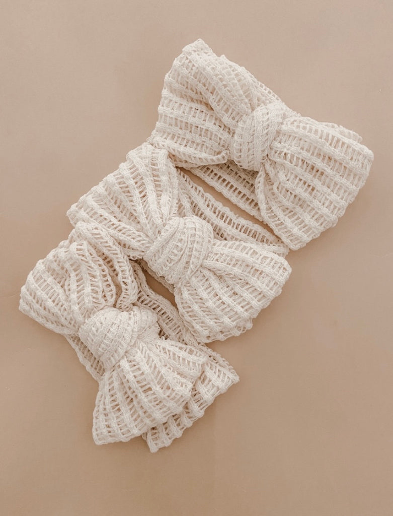Cream Crotchet Topknot