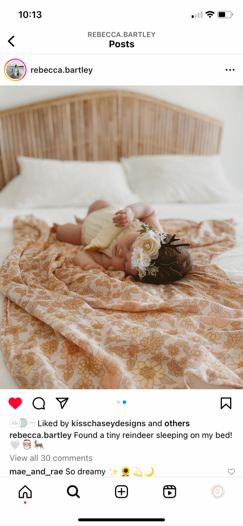 Peach Bloom Bamboo Swaddle