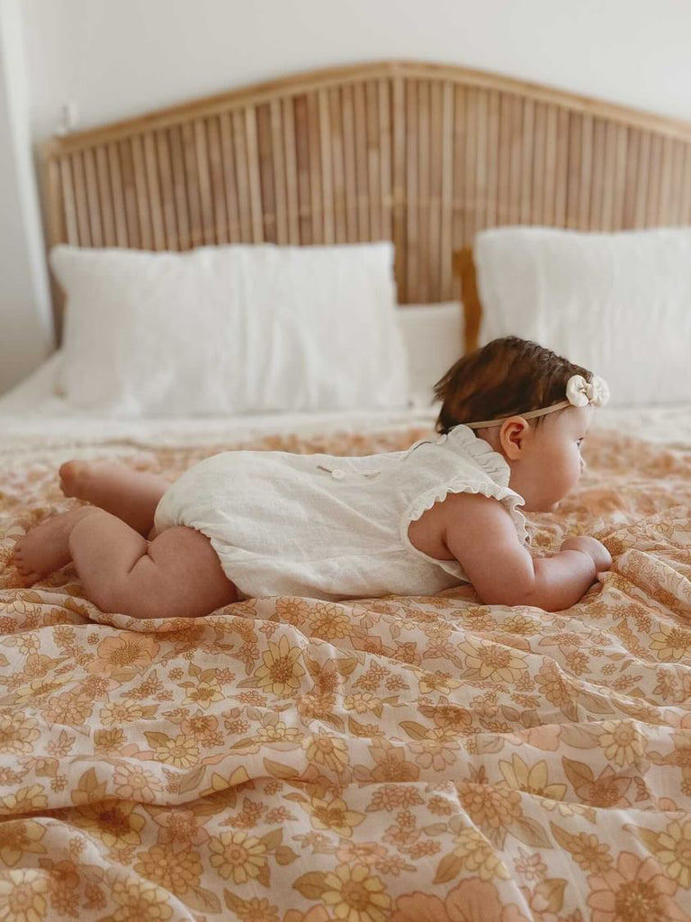 Peach Bloom Bamboo Swaddle