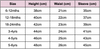 Mae and Rae Zahli swimmers sizing chart