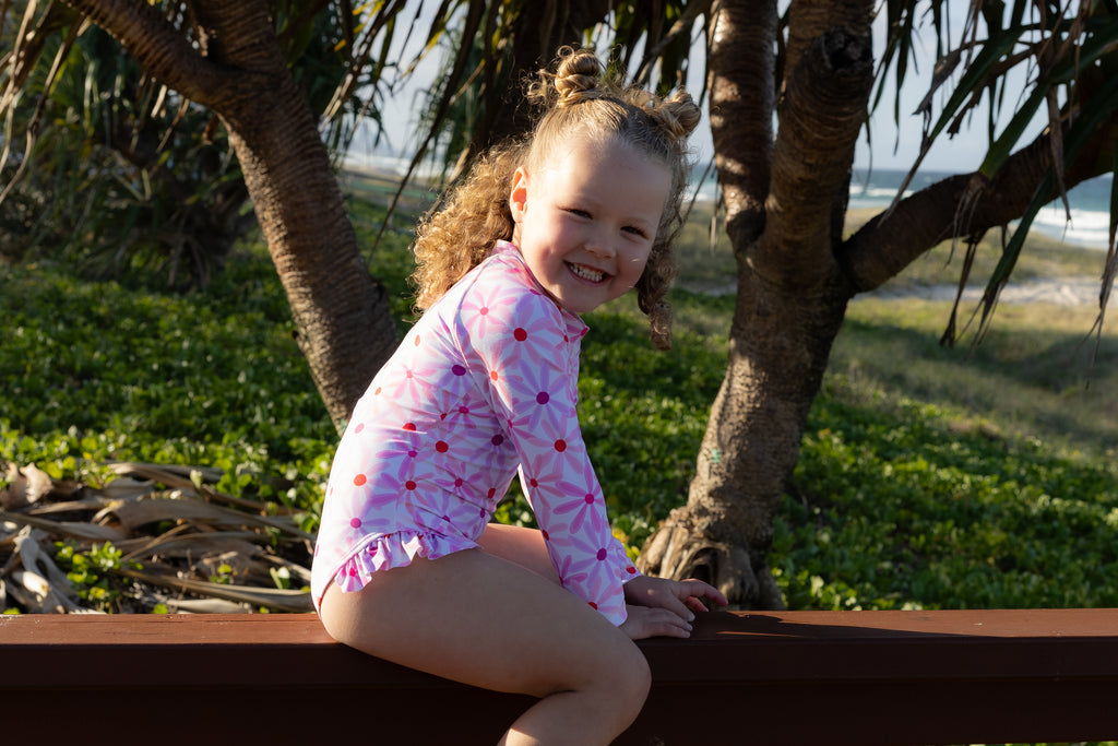 Smiling, sun and fun at the beach in Zahli Mae and Rae swimmers, Gold Coast