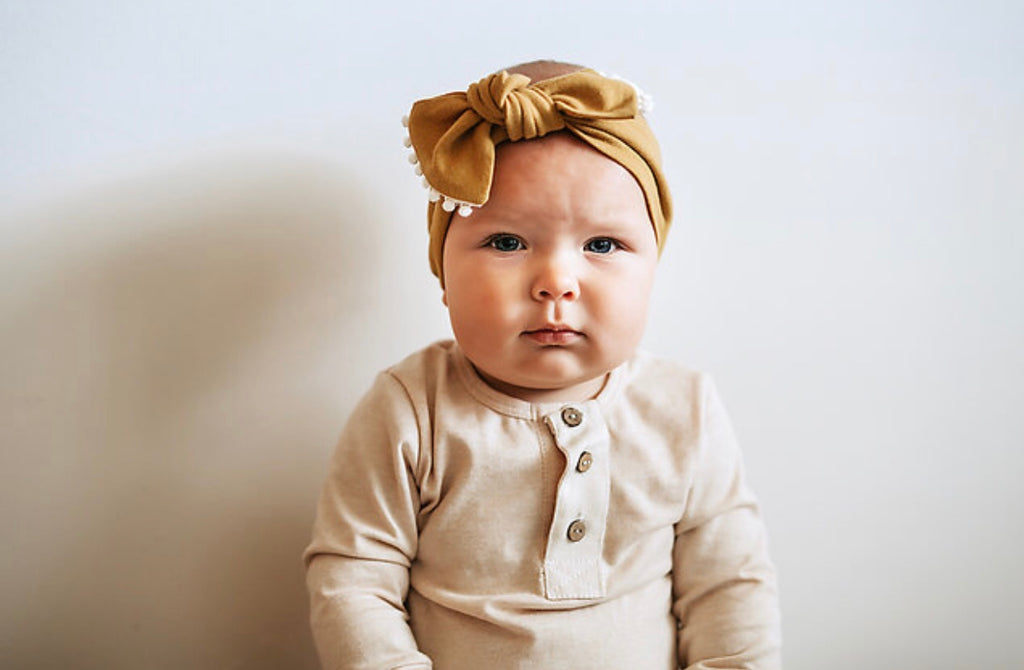 Mustard Pompom Topknot