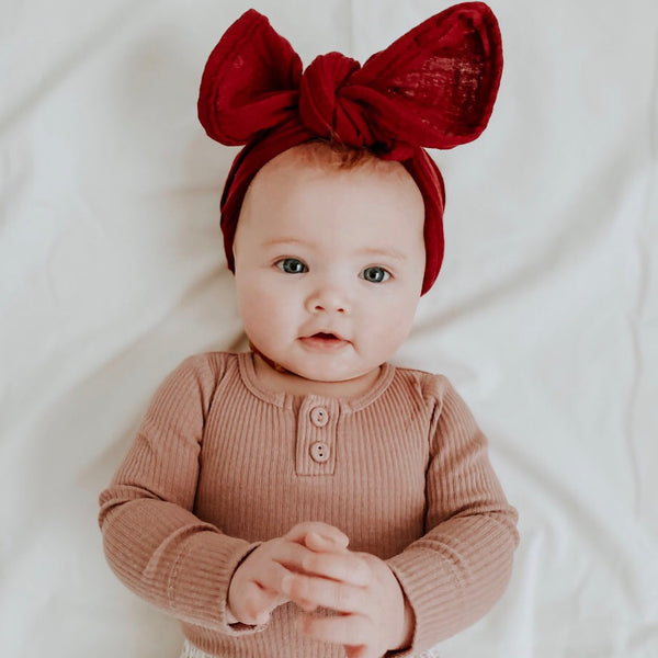 Maroon Gauze Topknot