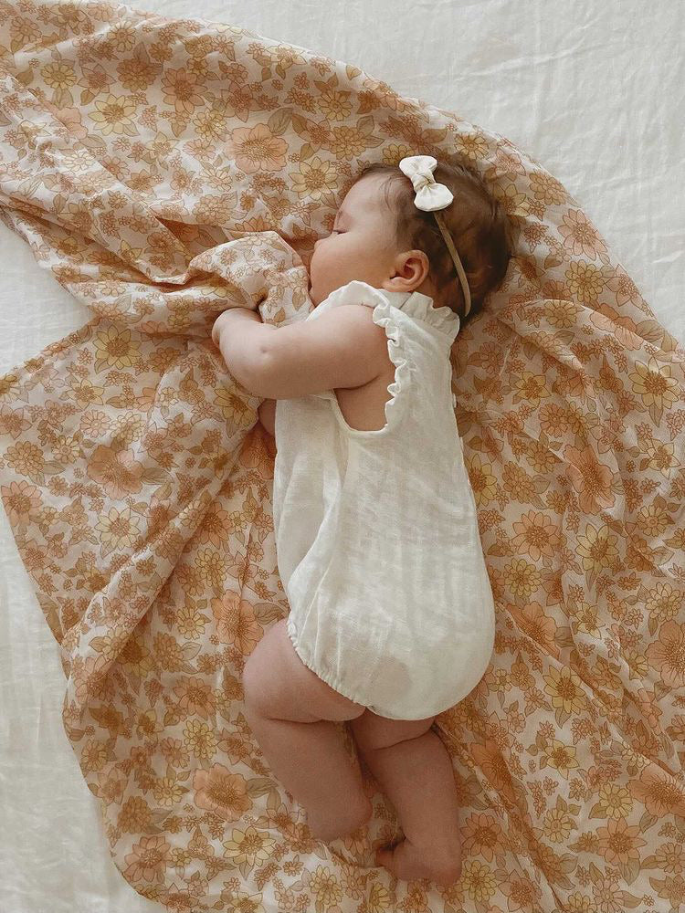 Peach Bloom Bamboo Swaddle