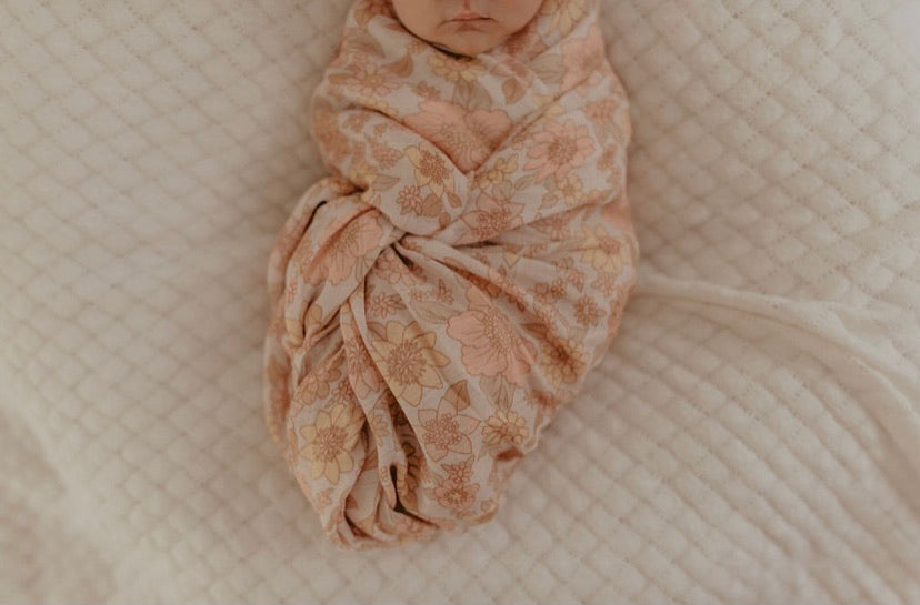 Peach Bloom Bamboo Swaddle