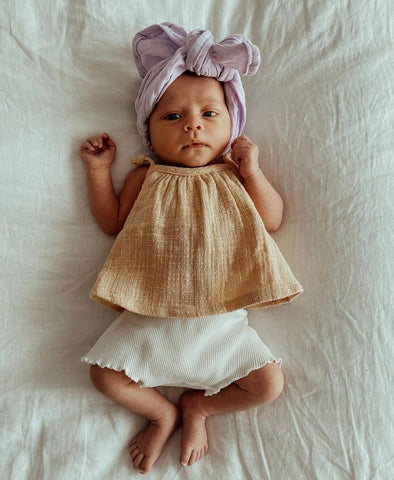 Lavender Gauze Topknot