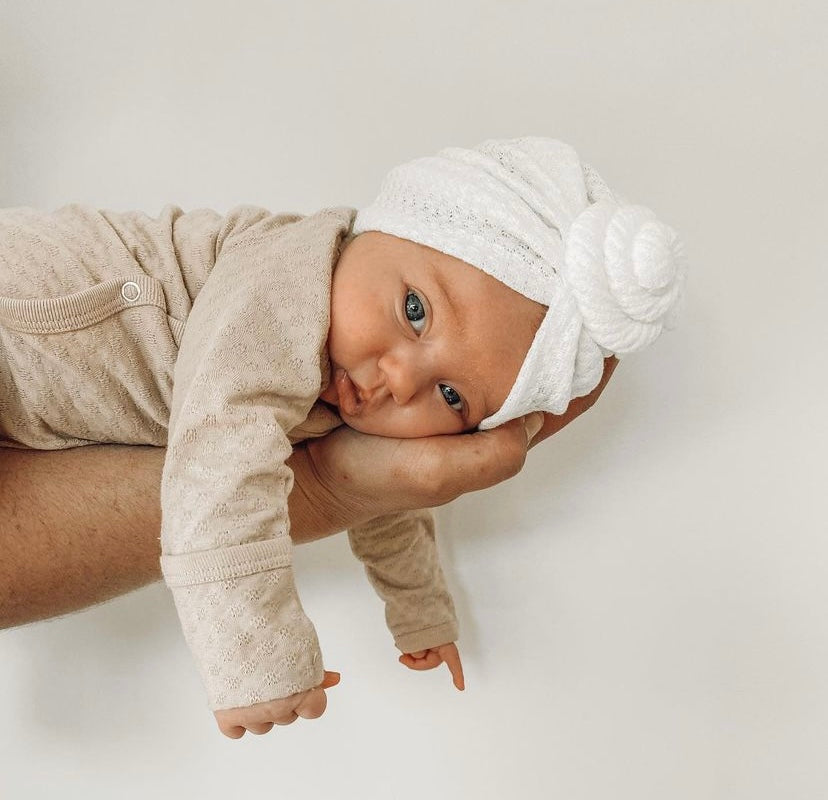 White Waffle Knot Turban