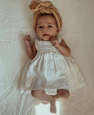 Mustard Broderie Topknot