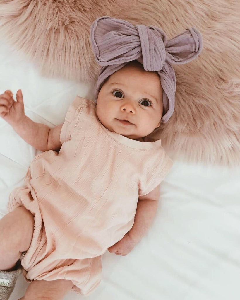Lavender Gauze Topknot