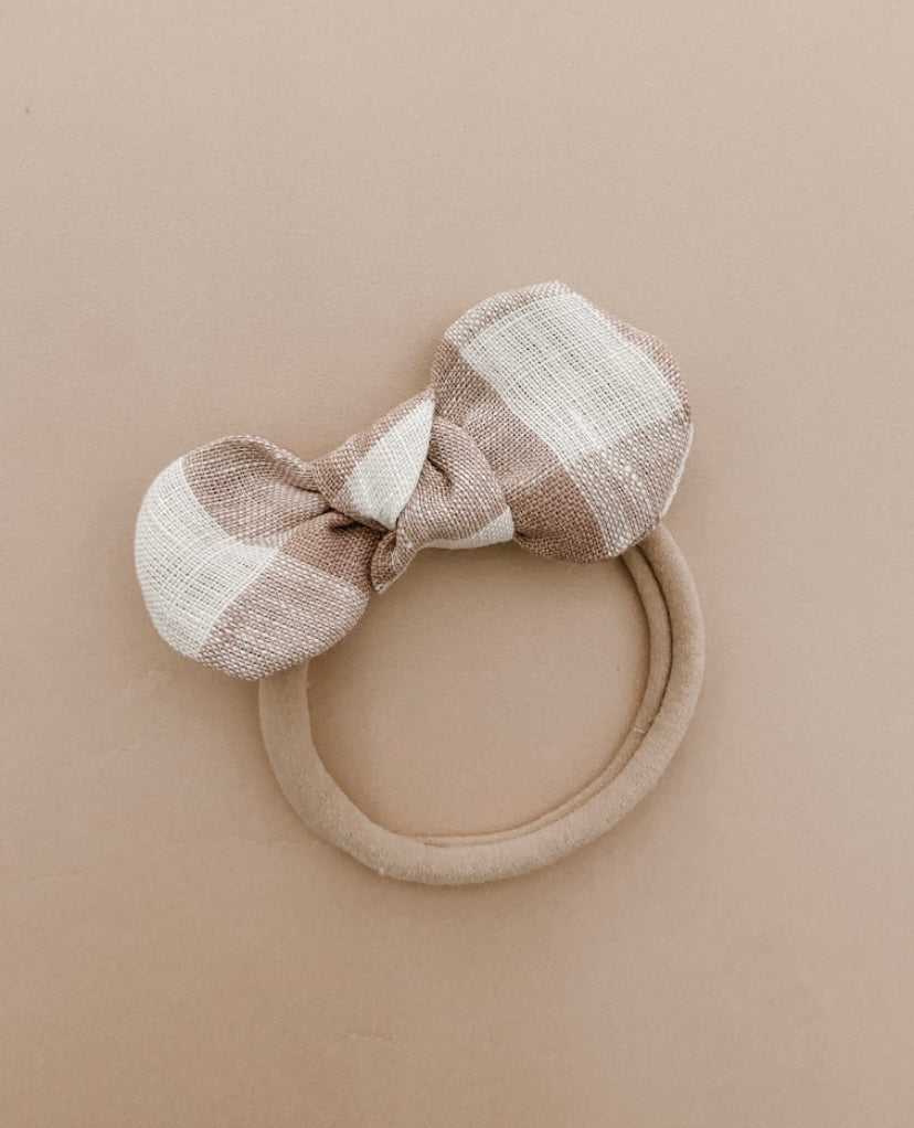 Dusty Pink Gingham Bow